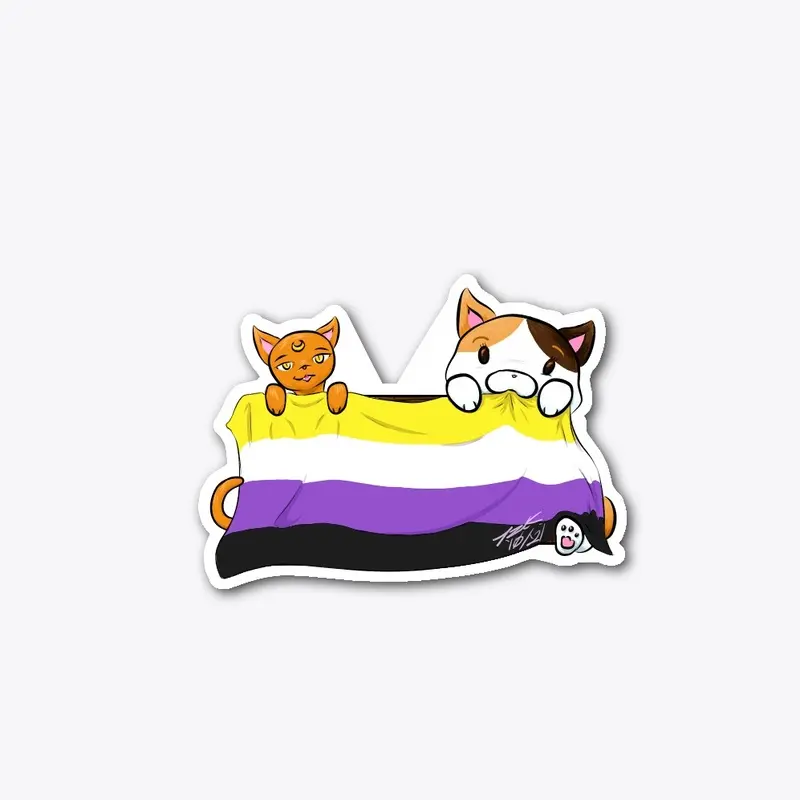 Aph and Popo Support You (Enby Flag)