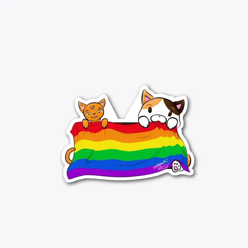 Aph and Popo Support You (Rainbow Flag)